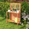 Costway Wood Potting Bench Waterproof Garden Table With 2-Tier Open Storage Shelf -Costway GUEST eeb60fe2 da71 4e32 b241 d76c2b31d1ac