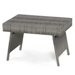 Costway Patio Folding Rattan Wicker Side Table End Coffee Table Portable Garden Mix Grey 18 Costway Patio Folding Rattan Wicker Side Table End Coffee Table Portable Garden Mix Grey -Costway GUEST f0a22e65 67c9 4d81 83aa b0b76cd00c1c