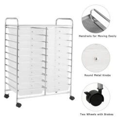 Costway 20 Drawers Rolling Cart Storage Scrapbook Paper Studio Organizer Bins Clear White -Costway GUEST f0be6fdd 37ee 4c1f b7d4 e59d8e51fe98