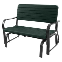 Costway Outdoor Patio Swing Porch Rocker Glider Bench Loveseat Garden Seat Steel New Borwn/Green -Costway GUEST f0dd0b32 e7f2 4625 bf88 9d0b5a0517ad