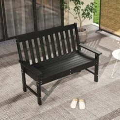 Costway Garden Bench All-Weather HDPE 2-Person Outdoor Bench For Front Porch Backyard Black/White/Gray/Beige 25 Costway Garden Bench All-Weather HDPE 2-Person Outdoor Bench For Front Porch Backyard Black/White/Gray/Beige -Costway GUEST f10fef48 7afc 4240 9b16 3859a5e1a5bb