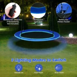 Costway 40'' Saucer Tree Swing 660 LBS For Kids Adults Outdoor With LED Lights Rainbow Color/Blue 17 Costway 40'' Saucer Tree Swing 660 LBS For Kids Adults Outdoor With LED Lights Rainbow Color/Blue -Costway GUEST f149962c 3a97 46c5 93cb f593ea4e0a02