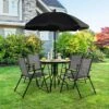 Costway 6 PCS Patio Dining Set Folding Chairs Glass Table Tilt Umbrella Garden 2 Costway 6 PCS Patio Dining Set Folding Chairs Glass Table Tilt Umbrella Garden -Costway GUEST f1dd77c6 0e67 4244 b3c3 abf51f5c450a