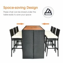 COSTWAY 7 PCS Patio Rattan Wicker Bar Dining Furniture Set Wood Table Top 6 Stools 16 COSTWAY 7 PCS Patio Rattan Wicker Bar Dining Furniture Set Wood Table Top 6 Stools -Costway GUEST f1ef81cf 23b5 4e95 97f3 a7f8d345d777