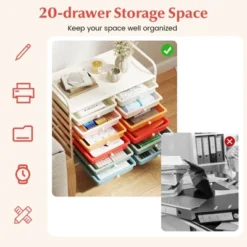 Costway 12 Drawers Rolling Cart Storage Scrapbook Paper Studio Organizer Bins Macaron -Costway GUEST f1f72f66 da71 4e26 af8e 37d58969b22a