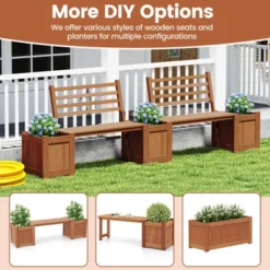 Costway 1/2 PCS Planter Box With Bench 2 Open-ended Planter Boxes Slat Backrest For Patio 15 Costway 1/2 PCS Planter Box With Bench 2 Open-ended Planter Boxes Slat Backrest For Patio -Costway GUEST f2197081 887a 4b76 af7d af8fd43a48fd