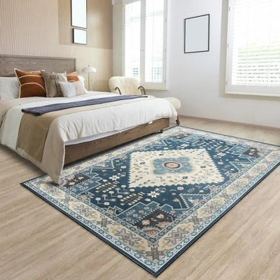 Costway Area Rugs 5'4'' X 6'7''5'4'' X 7'7'' Faux Wool Fabric Doormat Home Carpet Living Room Bedroom 5 Costway Area Rugs 5'4'' X 6'7''5'4'' X 7'7'' Faux Wool Fabric Doormat Home Carpet Living Room Bedroom - Image 3