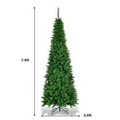 Costway 7.5ft Pre-Lit Hinged Pencil Christmas Tree 350 White Lights -Costway GUEST f283824b 11c0 4c9f 9f2e 67255c405414