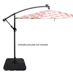 Costway 20'' Patio Offset Umbrella Base Stand Water Filled Base Weights Sand Plate Set