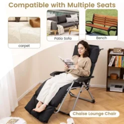 Costway 2 PCS 73" Lounge Chaise Cushion Padded Recliner Cushion Indoor Outdoor Black/Dark Orange/Gray/Orange/Brown/Beige -Costway GUEST f2a6dc41 2ec1 4d33 9628 b58e2dbc8a17