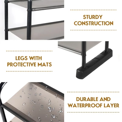 Costway 10-Tier Shoe Rack Space-saving Shoe Organizer W/Metal Frame Shoe Tower 9 Costway 10-Tier Shoe Rack Space-saving Shoe Organizer W/Metal Frame Shoe Tower - Image 7