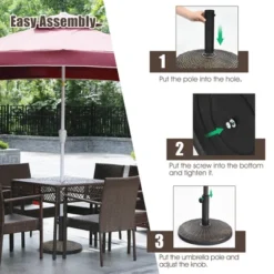Costway 22 Lbs Round Resin Patio Umbrella Base Stand Holder W/ Adjustable Knob 18 Costway 22 Lbs Round Resin Patio Umbrella Base Stand Holder W/ Adjustable Knob -Costway GUEST f2ee41d2 86dc 45d4 9098 44098bf24067