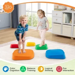Costway 5 Pcs Balance Stepping Stones For Kids With Non-Slip Surface And Edging -Costway GUEST f33864a7 a71b 425a 9e9f 1c88beb8a458