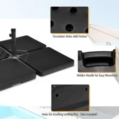Costway Patio 4pcs 13L Cantilever Offset Umbrella Base Heavy Duty Outdoor Square Black -Costway GUEST f3effb8e b4b9 4695 a540 f35fb6889956