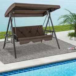 Costway 3-Seat Patio Porch Swing WithAdjustable Canopy Soft Seat Back Cushions Side Tables Brown/Grey 22 Costway 3-Seat Patio Porch Swing WithAdjustable Canopy Soft Seat Back Cushions Side Tables Brown/Grey -Costway GUEST f41ce998 c772 4d5f 98fb cb564e9d632a