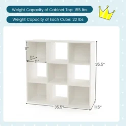 Costway 9-Cube Kids Toy Storage Organizer Wooden Children's Bookcase Display Bookshelf 19 Costway 9-Cube Kids Toy Storage Organizer Wooden Children's Bookcase Display Bookshelf -Costway GUEST f47560e4 8fa8 41be b41a 0ffede0e18f0