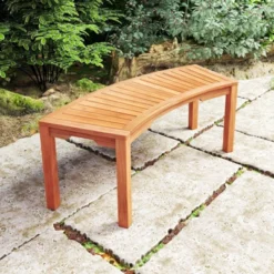 Costway 1/2/4 PCS Outdoor Curved Bench With Slatted Seat Wrap Around Tree Bench 2-Person Seating -Costway GUEST f48c256a ba83 42fa b10b 973b58045837