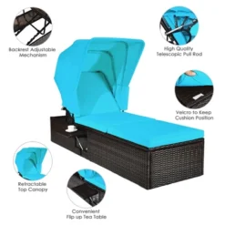 Costway Patio Rattan Lounge Chair Chaise Cushioned Top Canopy Adjustable Turquoise 18 Costway Patio Rattan Lounge Chair Chaise Cushioned Top Canopy Adjustable Turquoise -Costway GUEST f4e622f6 f954 4222 bfa1 d64b883008a6