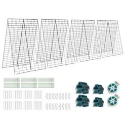 Costway 4 PCS Foldable Cucumber Trellis A-Frame Plant Supports With Twist Ties Green -Costway GUEST f5267742 ec80 4a0d 85fe dfb5e0cfb964