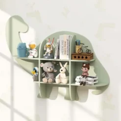 Costway 2-Tier Floating Dinosaur Kids Bookshelf Wall-Mounted Nursery Book Shelf -Costway GUEST f5836971 dbce 4cc5 8352 16fb08d162fc