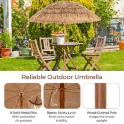 Costway 6.5 FT Hula Thatched Tiki Beach Umbrella 30° Tilting Hawaiian Style Umbrella Natural -Costway GUEST f586e06e 9ae9 4d8a 81b4 42367f0153b2
