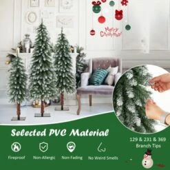 Costway Pre-Lit Christmas Tree Set Of 3 Slim Artificial Lighted Xmas Decoration 3/4/5 FT -Costway GUEST f60dde8e 3c33 40fb 832d e520cf77cba1