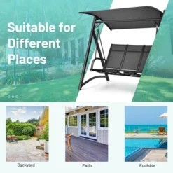 Costway Outdoor 3-Person Porch Swing Chair Aluminum Frame Adjust Canopy Patio 18 Costway Outdoor 3-Person Porch Swing Chair Aluminum Frame Adjust Canopy Patio -Costway GUEST f615ea1b 71e4 471e b316 8c8c1bc32bf9