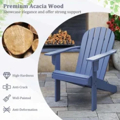 Costway Patio Adirondack Chair With Inclined Seat High Backrest & Wide Armrests White/Blue/Gray/Red -Costway GUEST f644e4ff c660 4643 9903 41d896454f92
