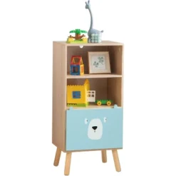 Costway Kids Bookcase Toy Storage Organizer Children Storage Cabinet With 3 Slide Drawers 4 Cubes Wooden Bookshelf For Toddlers Classroom -Costway GUEST f6542529 9aa5 4769 938e 2f139c8a7939