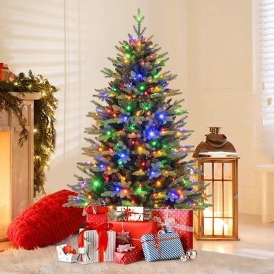 Costway 5/6/7 FT Pre-Lit Christmas Tree Hinged With 250/350/470 Multi-color Lights 12 Costway 5/6/7 FT Pre-Lit Christmas Tree Hinged With 250/350/470 Multi-color Lights - Image 10