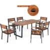 Costway 7PCS Patented Patio Dining Chair Table Set Acacia Wood Backyard W/Umbrella Hole 2 Costway 7PCS Patented Patio Dining Chair Table Set Acacia Wood Backyard W/Umbrella Hole -Costway GUEST f6a189eb 0536 405a 9f9b daee4c56f042