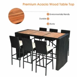 COSTWAY 7 PCS Patio Rattan Wicker Bar Dining Furniture Set Wood Table Top 6 Stools 18 COSTWAY 7 PCS Patio Rattan Wicker Bar Dining Furniture Set Wood Table Top 6 Stools -Costway GUEST f6f26aee 1dda 4aa0 bb13 9a09067f8845