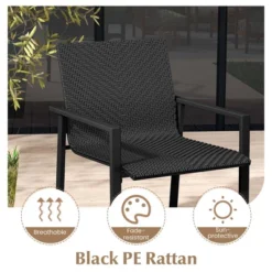 Costway 4 PCS Outdoor Wicker Patio Furniture Set With Heavy-Duty Galvanized Metal Frame Mix Brown/Black -Costway GUEST f6f645ab b6bc 40a2 90e0 622ade3fa60f