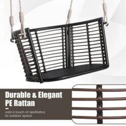 Costway Patio Hanging Rattan Basket Chair Swing Hammock Chair With Seat Cushion -Costway GUEST f756d83d 55f3 4c51 9bab c6cf9deb4357