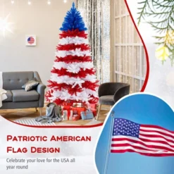 Costway 7.5 FT Patriotic Pre-Lit Artificial Christmas Tree With 1341 Branch Tips 480 Lights -Costway GUEST f778ffc3 332b 4176 814d bde72eece47b