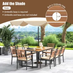 Costway 9 Pieces Patio Dining Set With Soft Cushions And 1.9" Umbrella Hole For Garden 12 Costway 9 Pieces Patio Dining Set With Soft Cushions And 1.9" Umbrella Hole For Garden -Costway GUEST f7991191 ca45 42b8 9c34 f41e651097c4