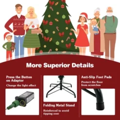 Costway 6/7 FT Pre-Lit Artificial Christmas Tree Hinged 788/1130 Branch Tips & 280/380 LED Lights -Costway GUEST f7a1040a 2a5f 47d6 8727 d8aa72bc6aae