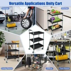 Costway 3 Layer Utility Rolling Tool Cart With Lockable Universal Wheels Ergonomic Handle -Costway GUEST f7b38f18 6552 4186 8322 6f36735288b8