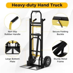 Costway 3-in-1 Convertible Hand Truck With 4 Rubber Wheels 1000 Lbs Max Load Capacity 19 Costway 3-in-1 Convertible Hand Truck With 4 Rubber Wheels 1000 Lbs Max Load Capacity -Costway GUEST f7bb6c44 caf7 4f08 9ab3 f289bf0907fb