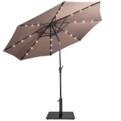 Costway 10ft Solar Lights Patio Umbrella Outdoor W/ 36 LBS Steel Umbrella Stand -Costway GUEST f8245081 e0f5 4195 b4e2 0c2ac97346cb