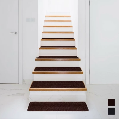 Costway 15 PCS Slip-resistant Stair Mats 30'' X 8'' Non-Slip Stair Treads Carpet 5 Costway 15 PCS Slip-resistant Stair Mats 30'' X 8'' Non-Slip Stair Treads Carpet - Image 3