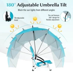 Costway 1/2 PCS Portable Beach Umbrella Chair With Hexagonal Parasol Comfy Armrest Breathable Seat Pink 15 Costway 1/2 PCS Portable Beach Umbrella Chair With Hexagonal Parasol Comfy Armrest Breathable Seat Pink -Costway GUEST f8c1bcf4 1c69 4a06 95a8 22584a20618e