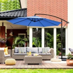 Costway 10FT Patio Offset Hanging Umbrella Easy Tilt Adjustment 8 Ribs Backyard BurgundyBeigeTanBlue -Costway GUEST f8fb6ad8 f288 41fe a209 b505e6dd593b