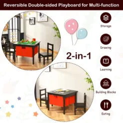 Costway 2-in-1 Kids Activity Table & 2 Chairs Set W/Storage Building Block Table -Costway GUEST f92756c2 ece8 4449 b71c 04d26b827a57