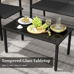 Costway 4 PCS Outdoor Wicker Patio Furniture Set With Heavy-Duty Galvanized Metal Frame Mix Brown/Black -Costway GUEST f9485e7c e218 48f5 8b18 ed0c573cfd78