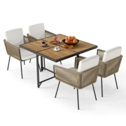 Costway 5 Pieces Patio Dining Set Outdoor Rectangular Table And Chairs Furniture Set -Costway GUEST f953664c 39be 40e6 b312 2b843af9ef39