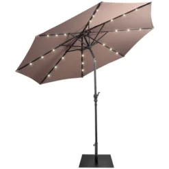 Costway 9ft Market Patio Umbrella W/Solar Lights & 40 LBS Steel Umbrella Stand -Costway GUEST fa34890e e82a 4d74 8fa3 47972f9b6b06