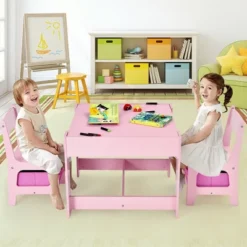 Costway 3 In 1 Wood Activity Table Chair Set W/Storage Box Pink 14 Costway 3 In 1 Wood Activity Table Chair Set W/Storage Box Pink -Costway GUEST fa4ce518 1666 4559 9699 6cc6519afc5d