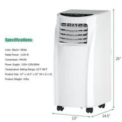 Costway 5500 BTU (8000BTU ASHRAE) Portable Air Conditioner & Dehumidifier Function Remote -Costway GUEST fa6109d6 7795 46b9 821f 250e2c81b76e