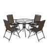 Costway 5PC Bistro Outdoor Patio Furniture Set Glass Table W/4 Folding Adjustable Chairs -Costway GUEST fa8721f8 bb6d 45d7 adfe 8eef7b6f2ccc